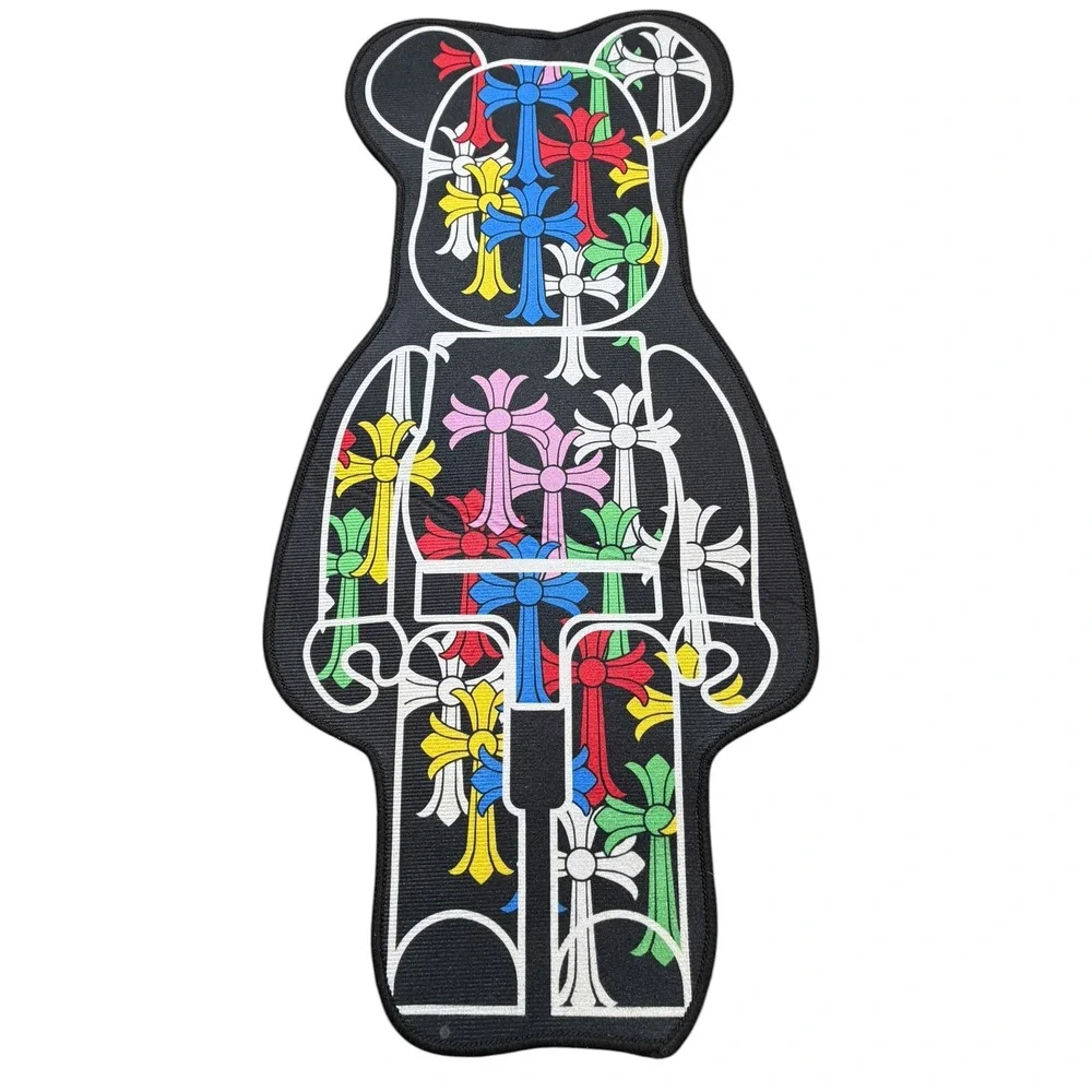 Bearbrick Gothic Cross Floor Mat Rug Multicolor Black Streetwear Decor